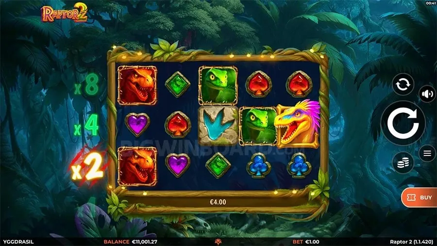Player celebrating a win in a casino game